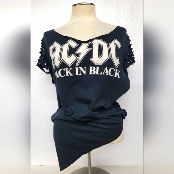 AC/DC | Tops | Acdc Rock Band Tee Upcycled Retro Band Merch | Poshmark